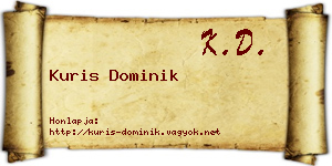 Kuris Dominik névjegykártya
